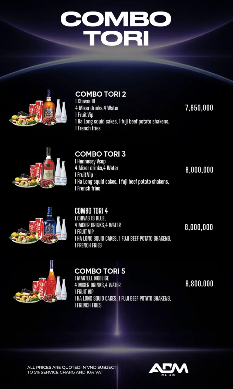 Menu ADM Club – Combo Tori 2–5